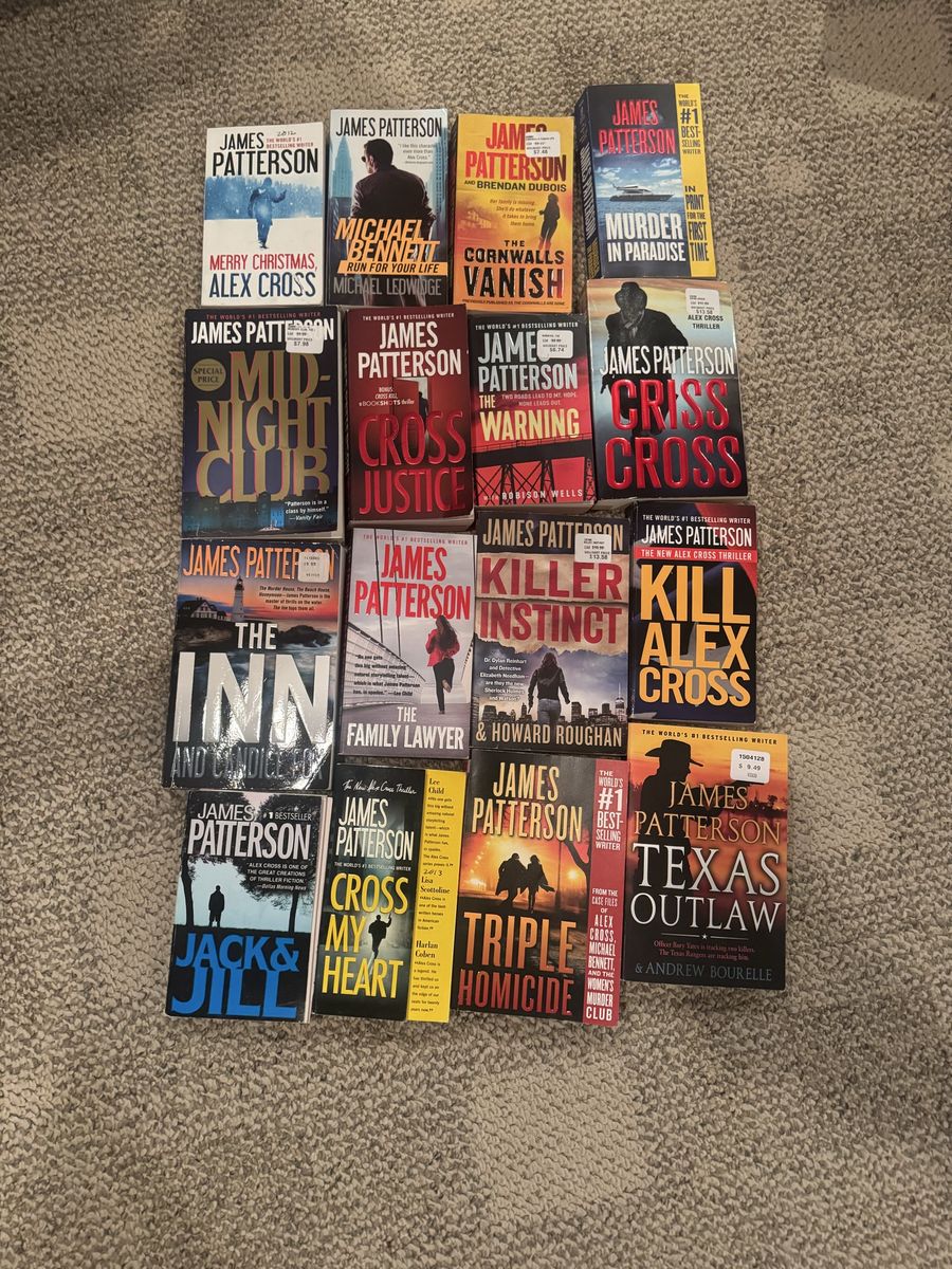 Lot of 16 James Patterson Paperback Thriller Novels…in very condition for a great price!!