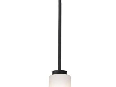 Black Pendant Light Fixture with Opal White Glass, Farmhouse Mini Chandelier