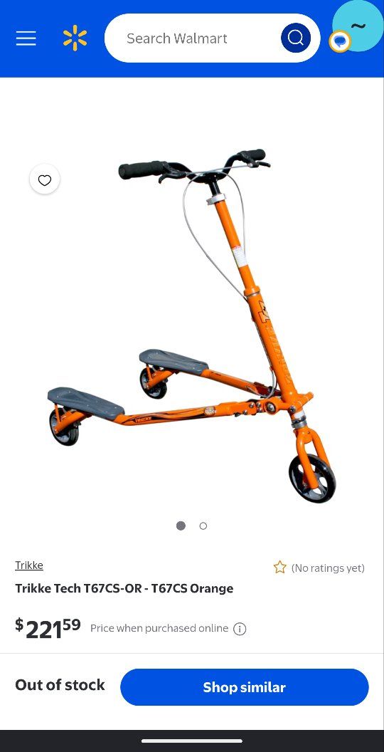 Trikke Tech T67CS Orange 3-Wheel Carving Scooter