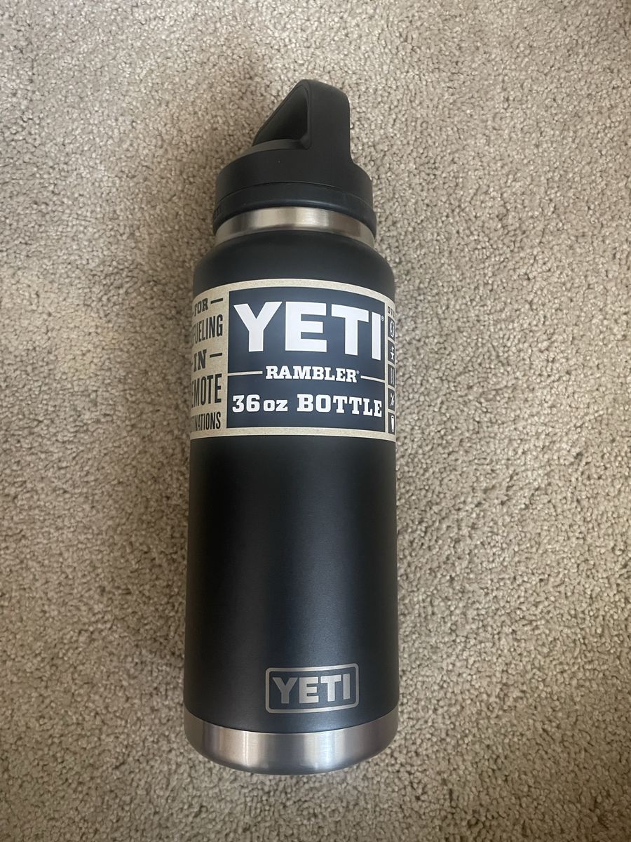 YETI Rambler 36oz Bottle with Chug Cap — Black, Brand New