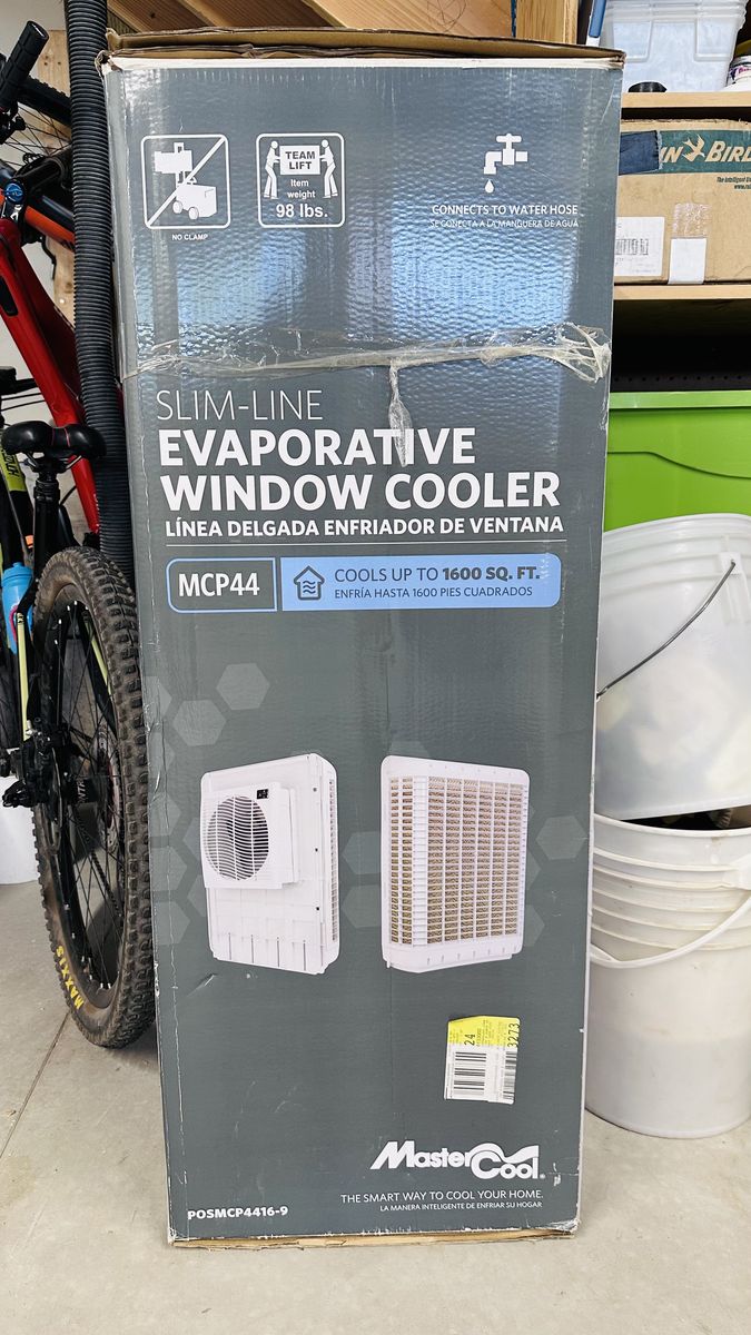 Swamp Cooler - MasterCool MCP44 Slim-Line Evaporative Window Cooler - Cools up to 1600 sq. ft.