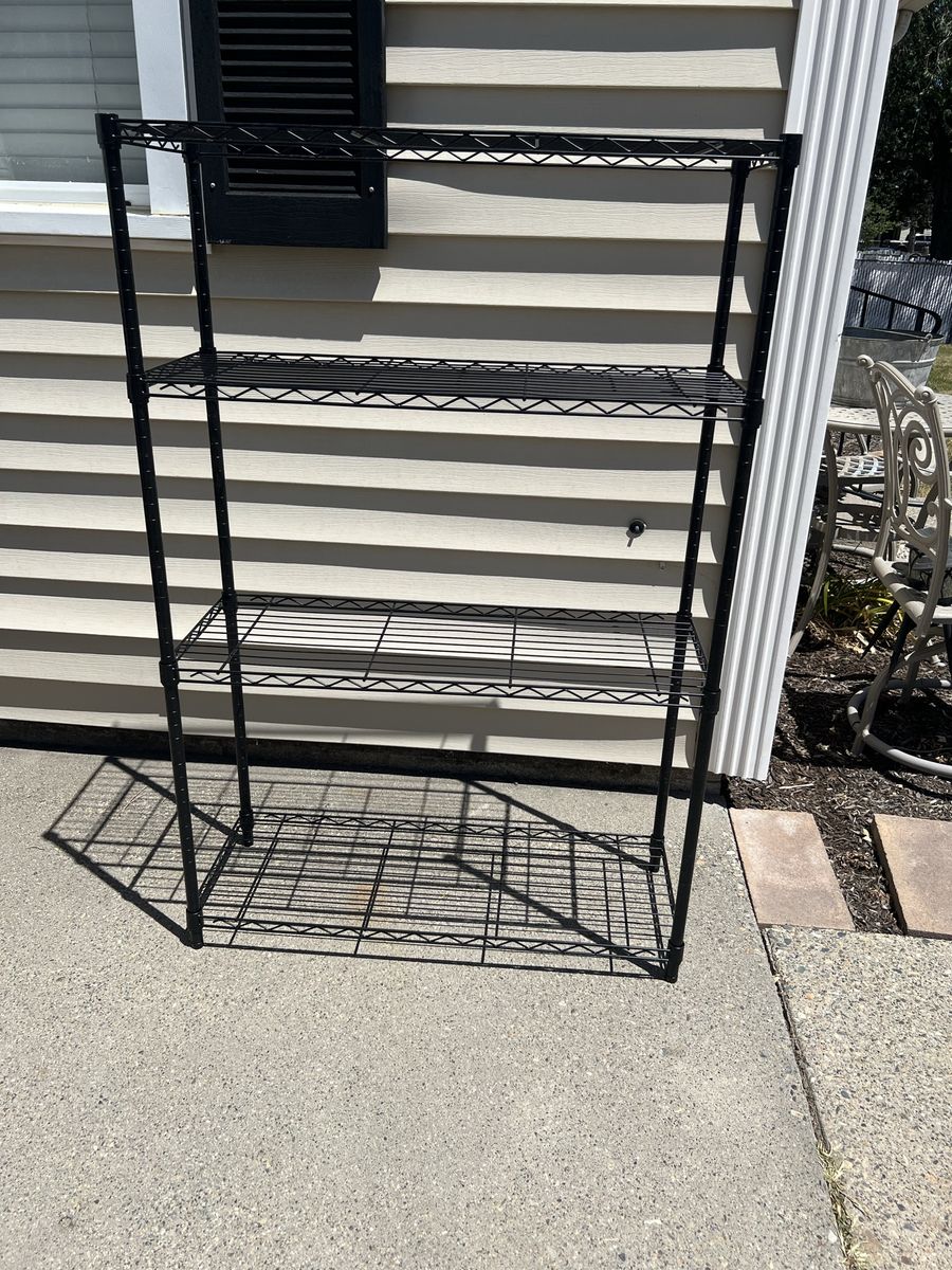 Black Wire Shelf Storage Rack - 4 Tier Adjustable Unit