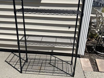 Black Wire Shelf Storage Rack - 4 Tier Adjustable Unit