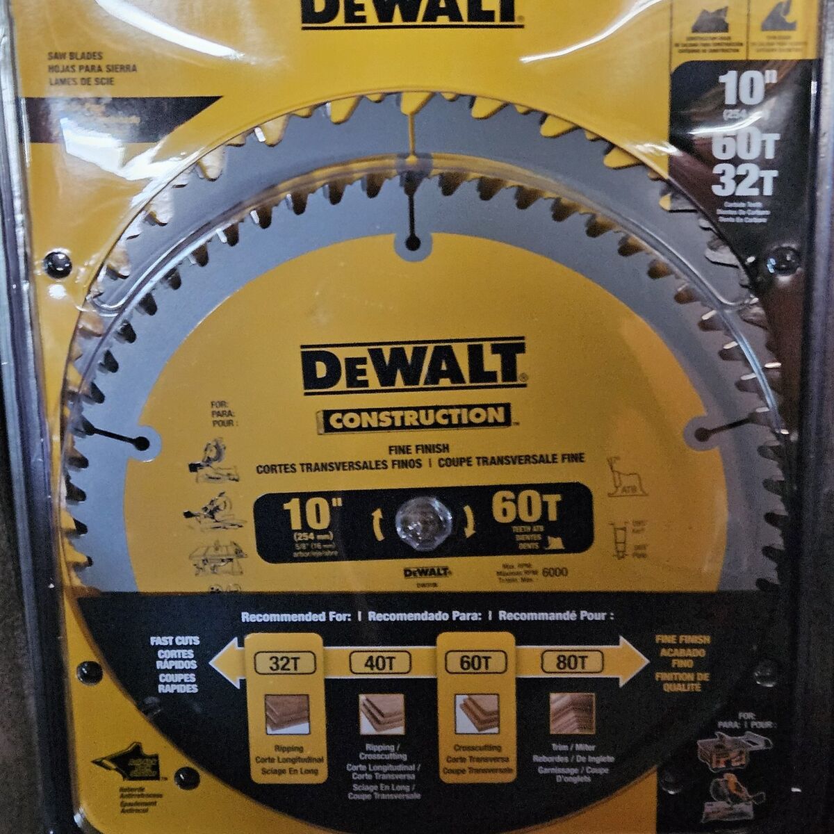Dewalt 10" 2 pack circular saw blades