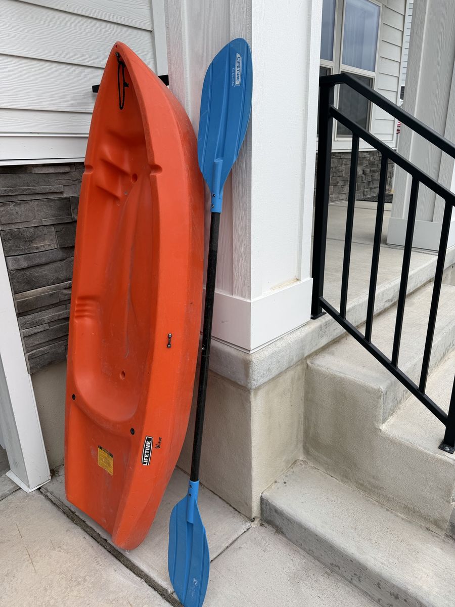 Lifetime Wave Youth Sit-On-Top Kayak with Blue Paddle - Orange