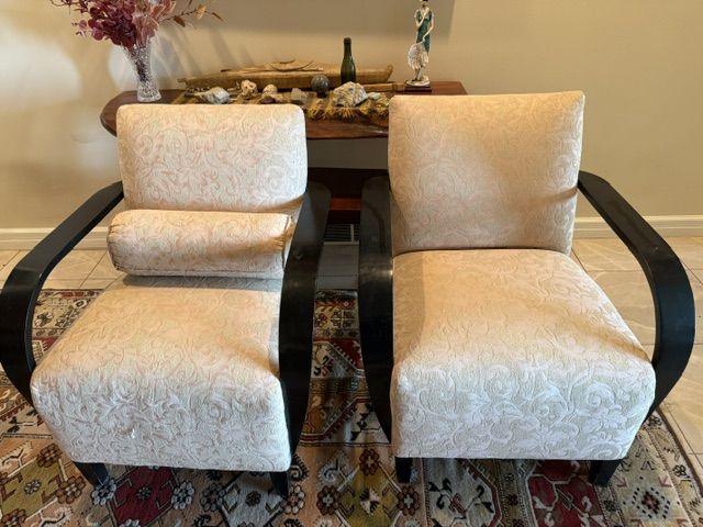 two upholstered chairs