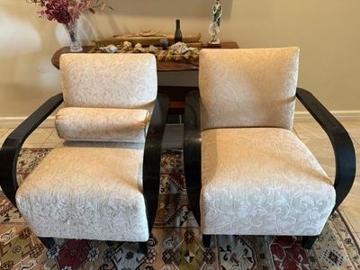 two upholstered chairs