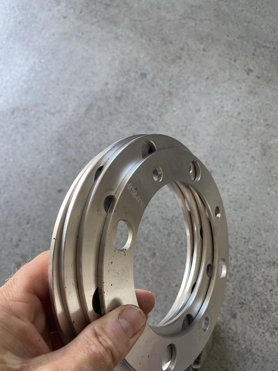 Pair of Aluminum Wheel Adapter Spacers 4x156 to 4x161 Pattern