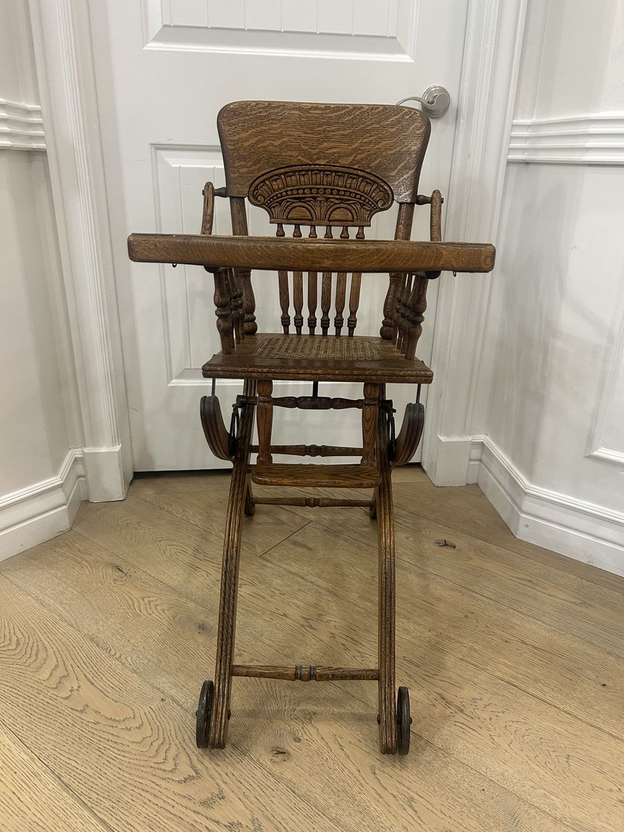 Antique High Chair/Rolling Chair