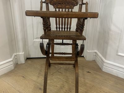 Antique High Chair/Rolling Chair