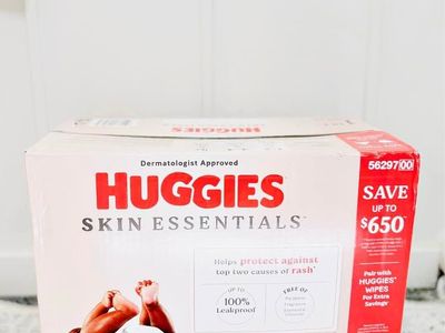 Brand New Huggies Skin Essentials Diapers Size 1 (184 Count)