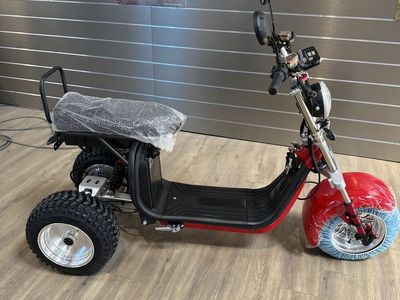 New 3-Wheel Electric Scooter Trike with Dual Seat and Backrest - Red