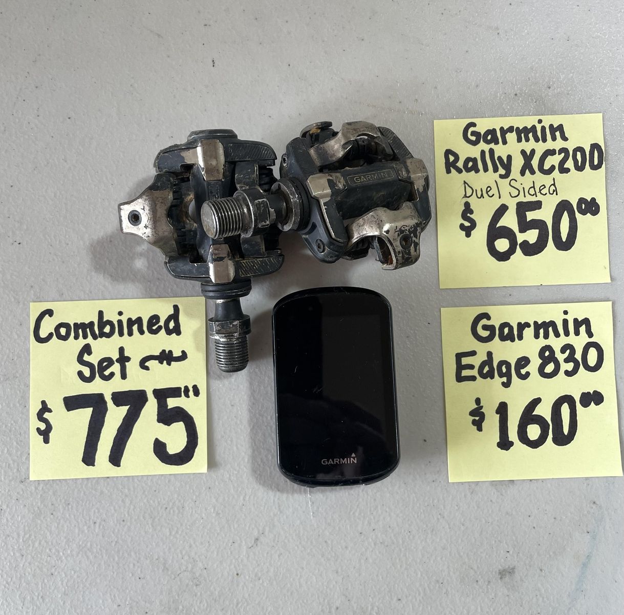 Garmin Rally XC200 Dual-Sided Power Meter Pedals & Edge 830 GPS Cycling Computer Bundle