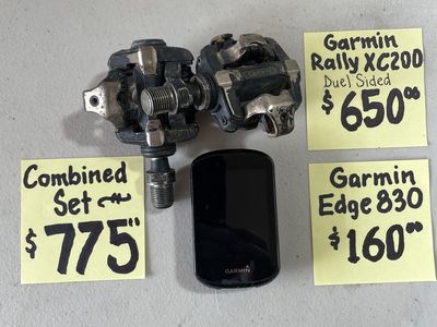 Garmin Rally XC200 Dual-Sided Power Meter Pedals & Edge 830 GPS Cycling Computer Bundle