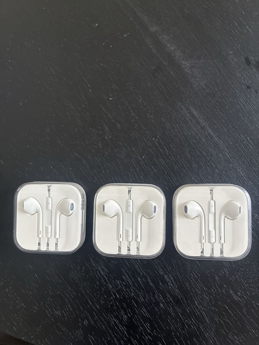 Apple EarPods Wired Earphones with Carrying Cases - Set of 3