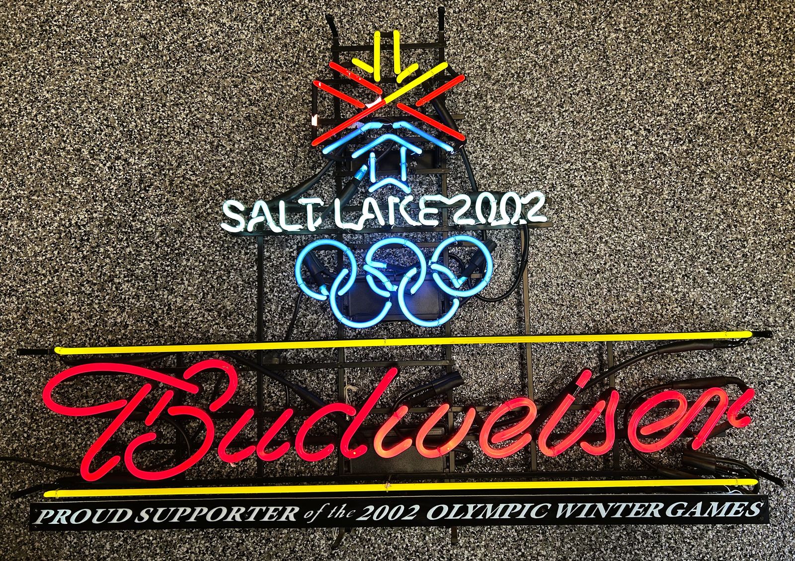 Large Salt Lake 2002 Olymic Budweiser Neon