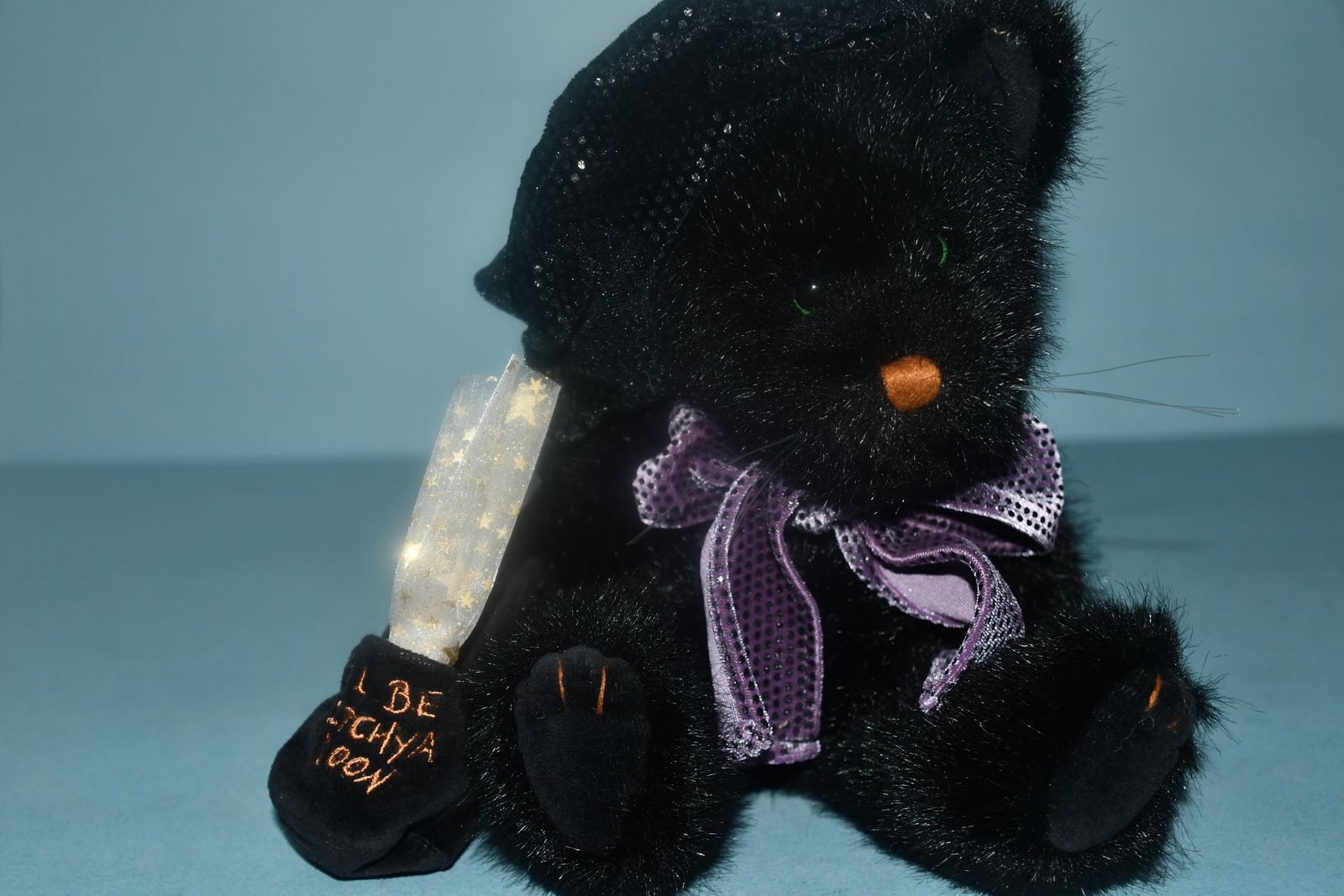 VINTAGE "BOYD'S BEARS" HALLOWEEN BLACK CAT ~ HEIGHT 12" ~ MOVABLE JOINTS ~ CUTE, SOFT & CLEAN ~ $5