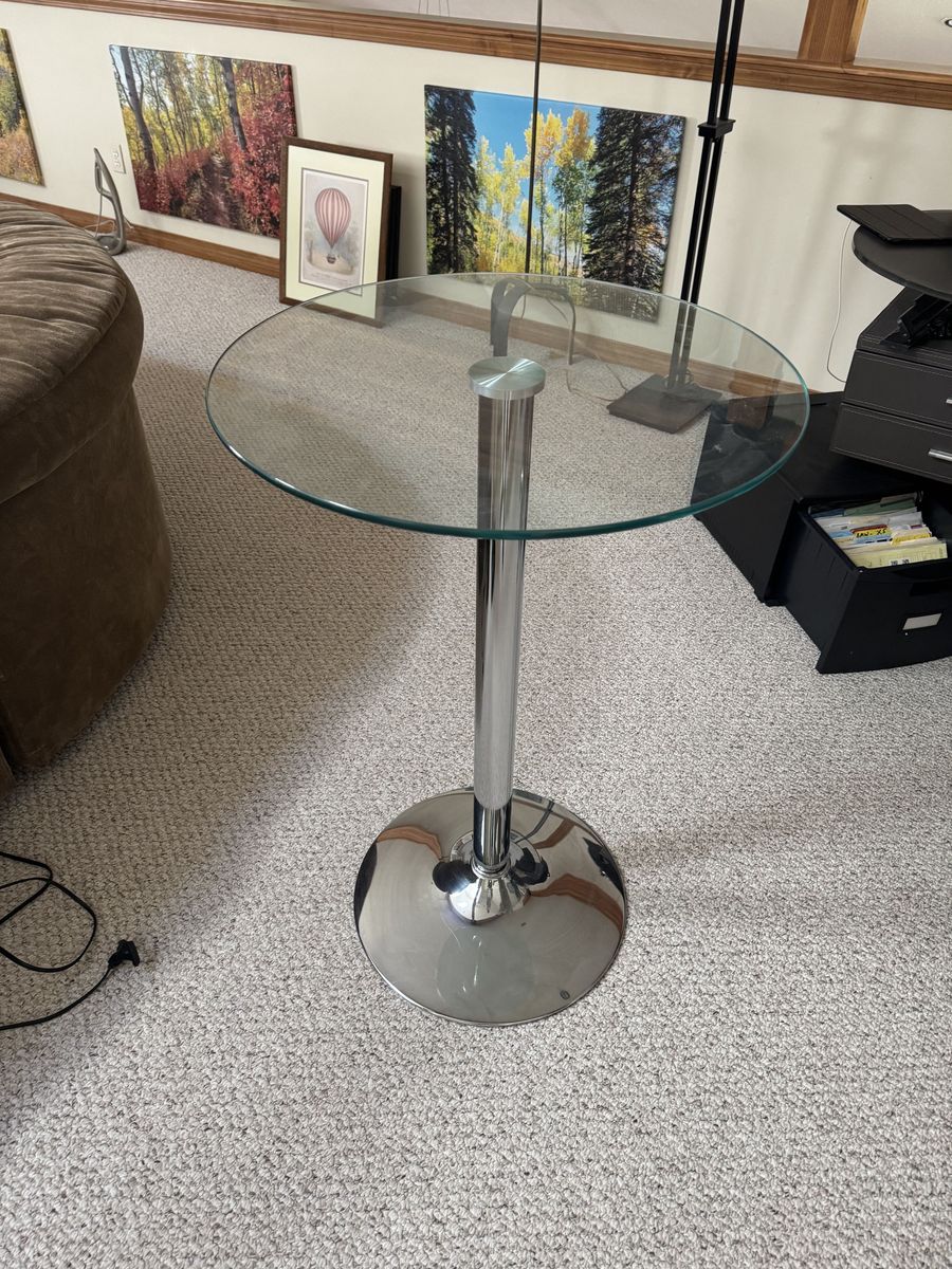 Tempered glass top bistro table