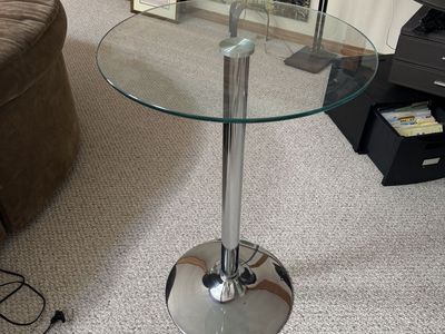 Tempered glass top bistro table
