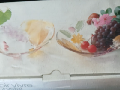 Savoir Vivre Crystal Glass Bowls - Set of 4, Grapes and Leaves Design-Fragiles