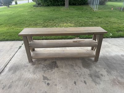 Rustic Wood Console Table with 2 Shelves - Entryway/Sofa Table