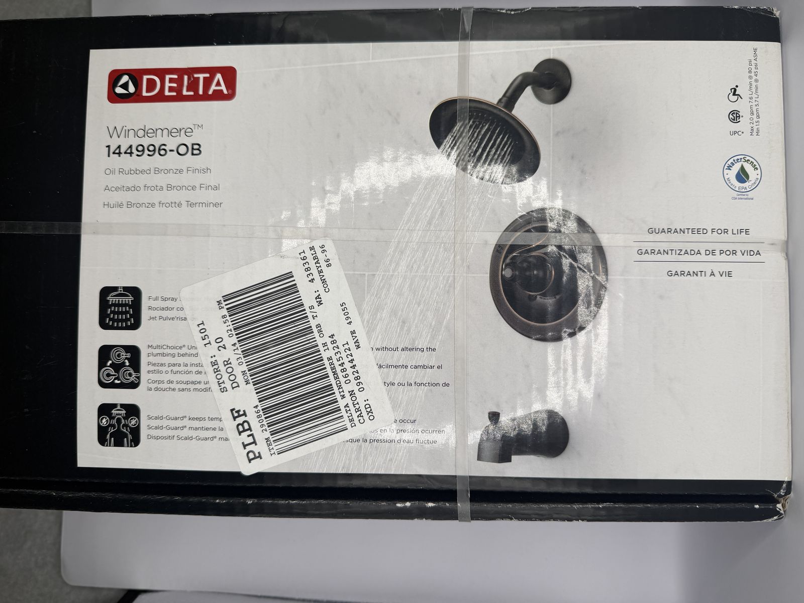 New Delta Windemere Shower / Tub Trim Kit Only – Oil Rubbed Bronze – In Sealed Box