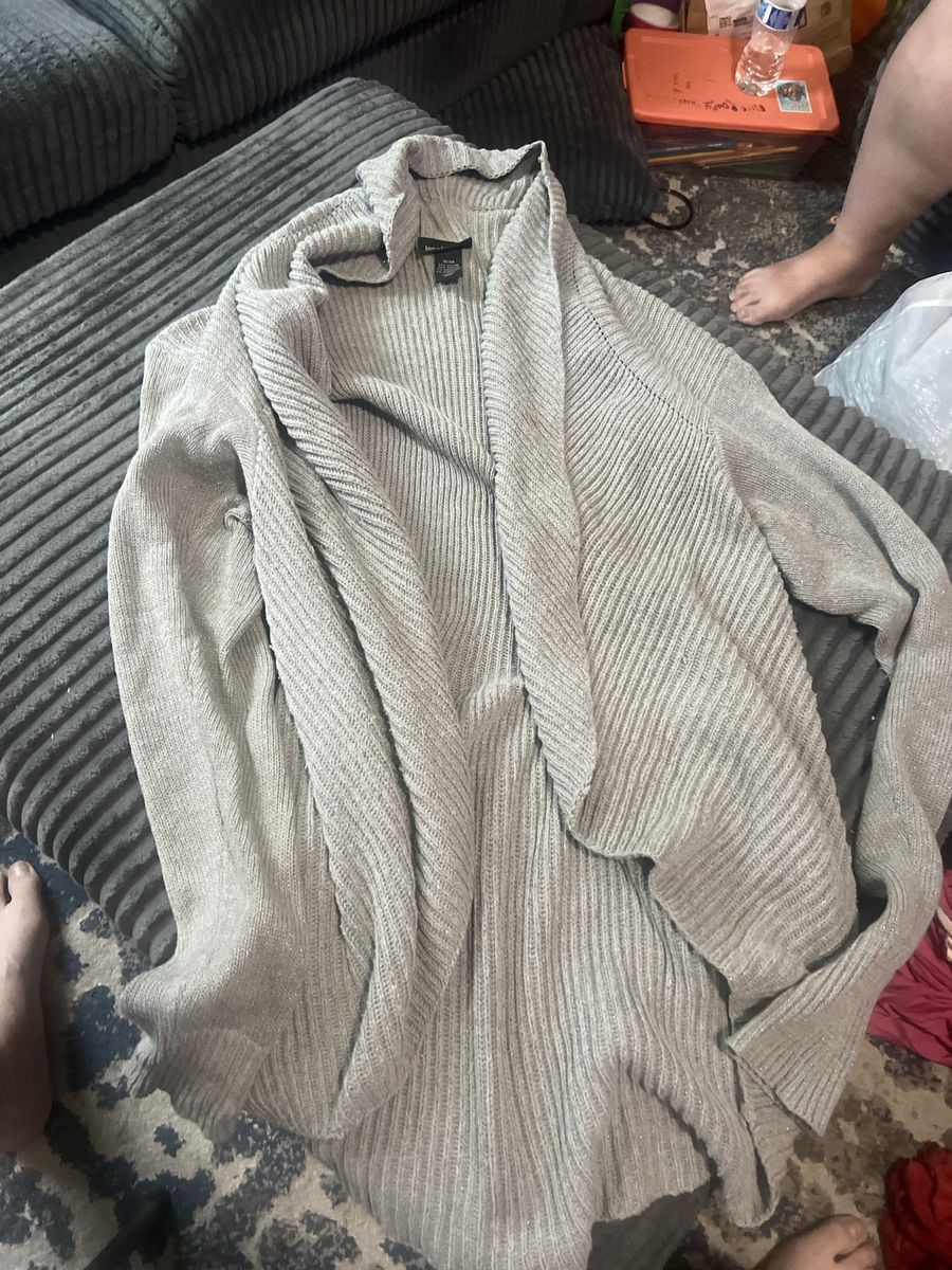 Lane Bryant Gray Open-Front Ribbed Cardigan Size 18/20