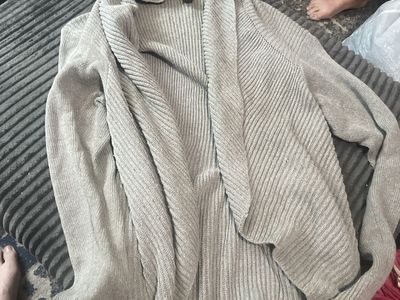 Lane Bryant Gray Open-Front Ribbed Cardigan Size 18/20