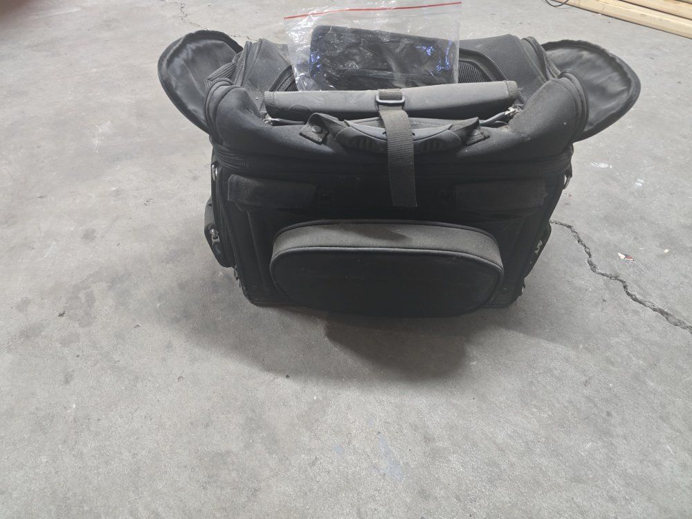 Black Motorcycle Luggage Sissy Bar Bag Tour Bag