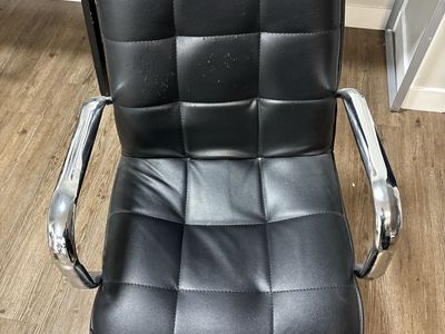 Black pleather office chair