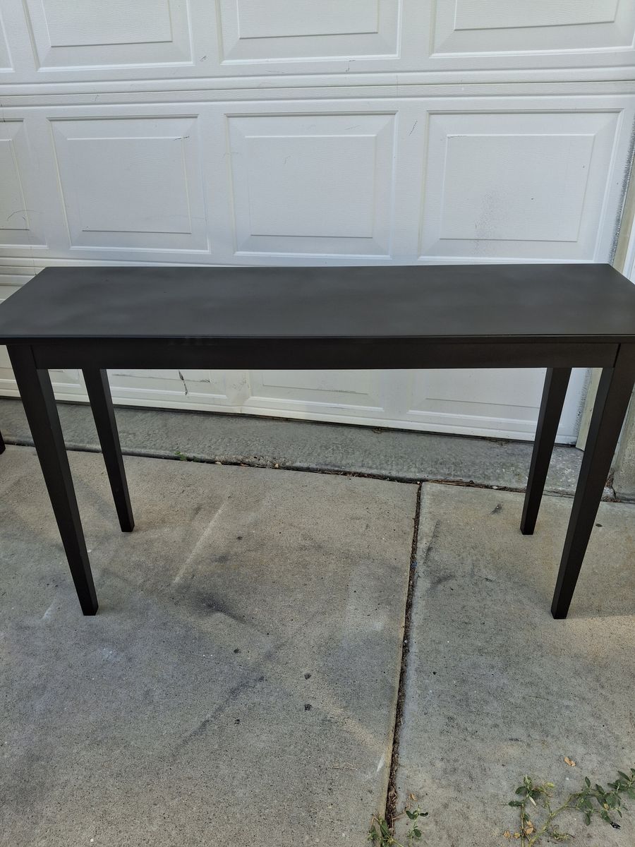 all wood black entry way table