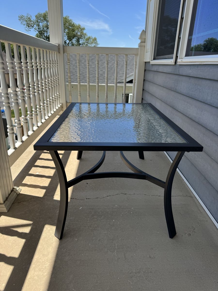 Small Glass-Top Patio Table