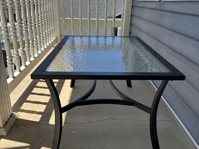 Small Glass-Top Patio Table