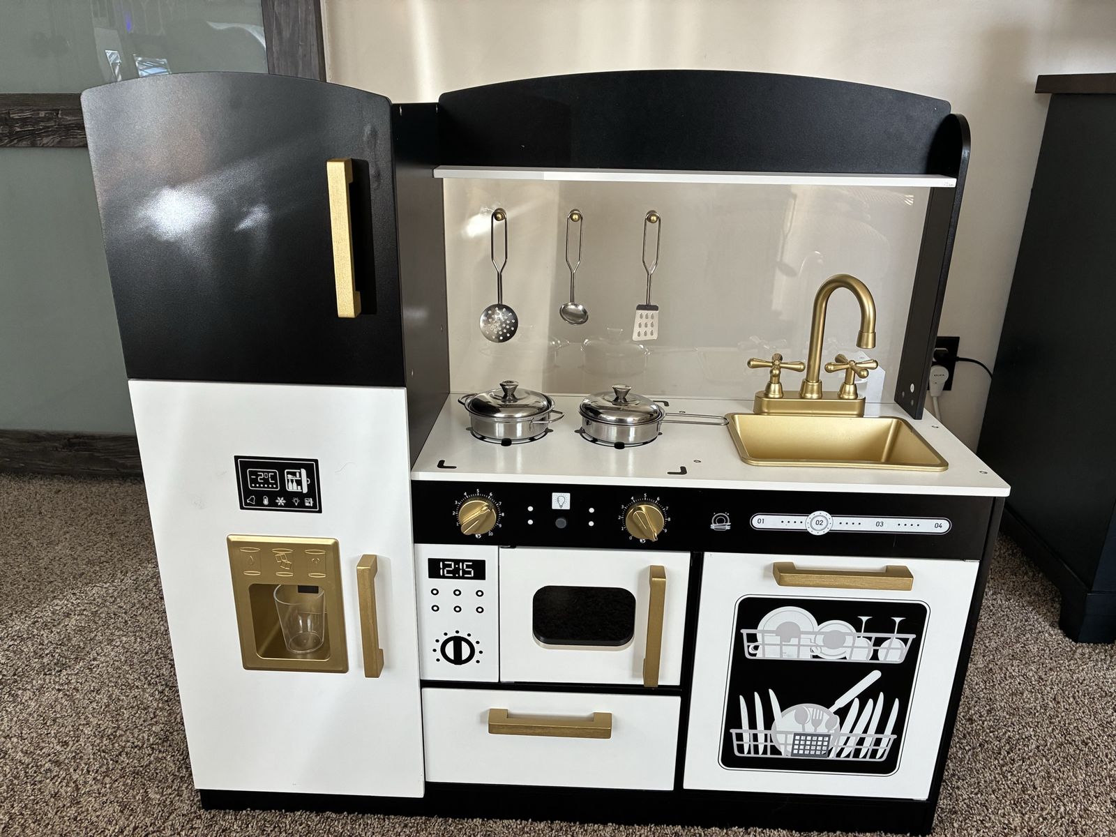 Kids kitchen with pans