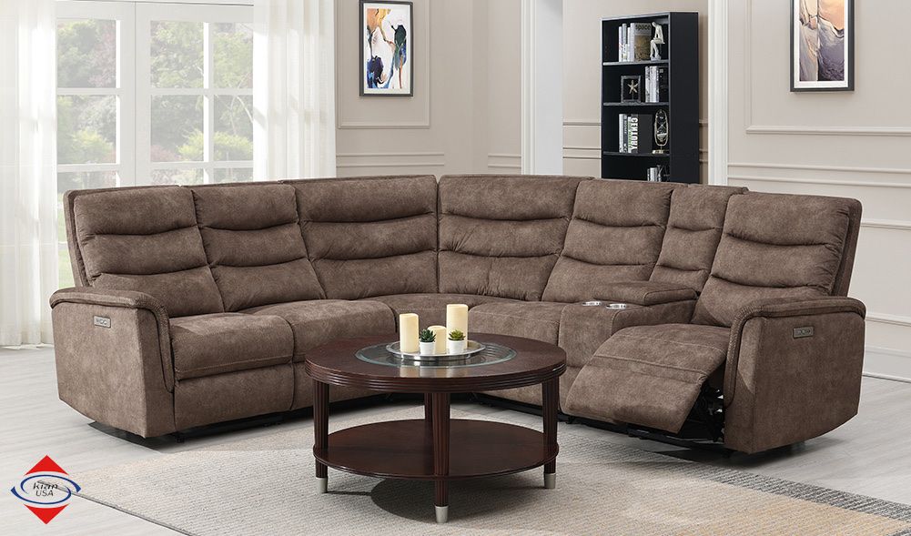 BRAND NEW! Power Motion brown Sectional
