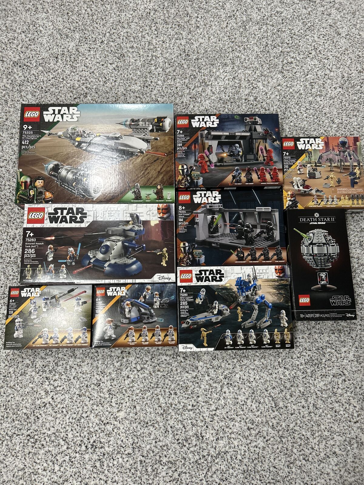 Lego Star Wars 75325 Mando’s N-1 Starfighter 75283 AAT 40591 Death Star