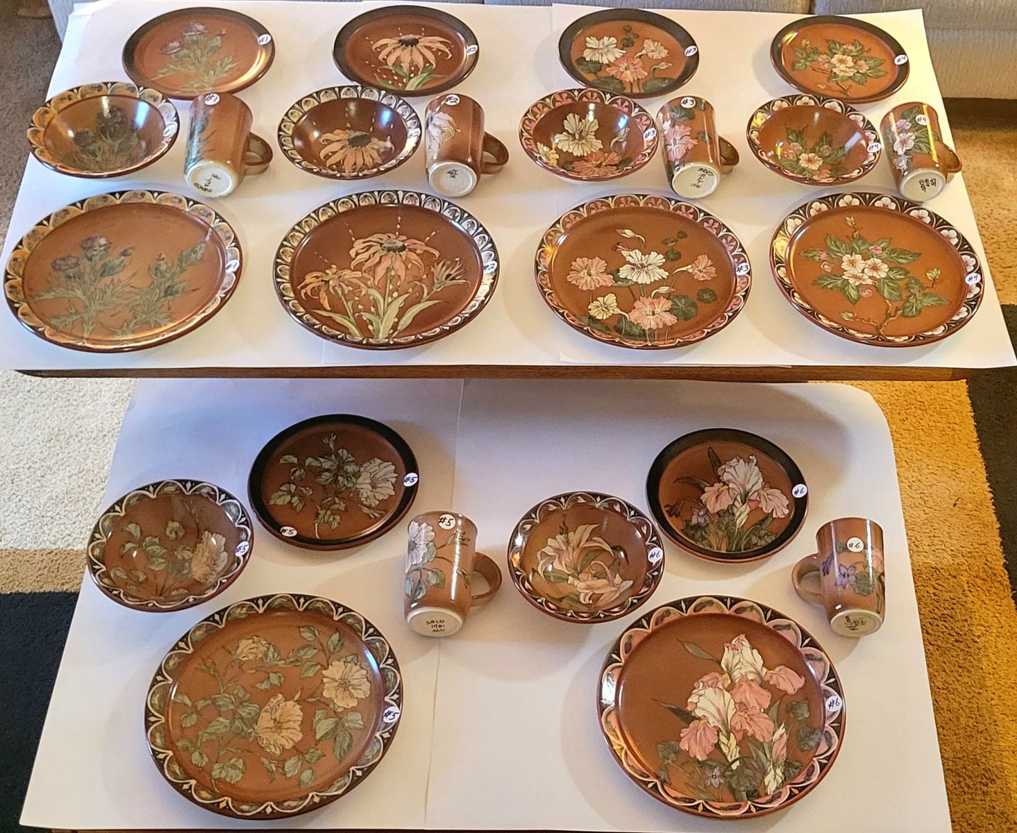 SANTA BARBARA CERAMIC DESIGN Hand-Painted Ceramic 24-Piece Dinnerware Set