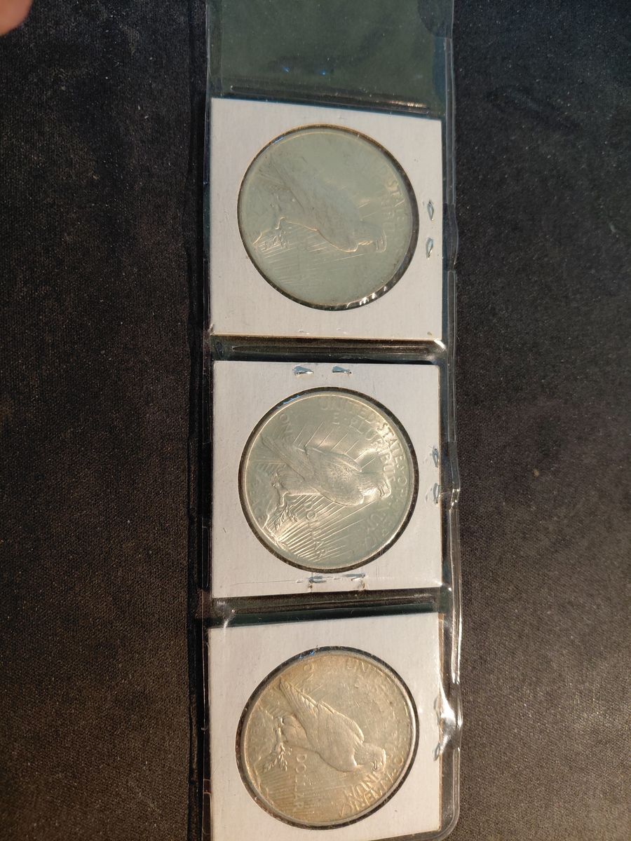 3 silver peace dollars