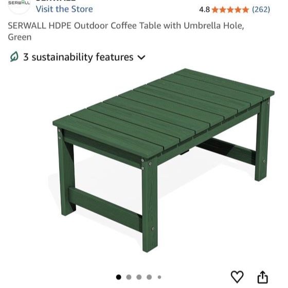 Outdoor coffee table with umbrella hole