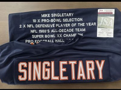 Mike Singletary Signed Chicago Bears Jersey Framed JSA