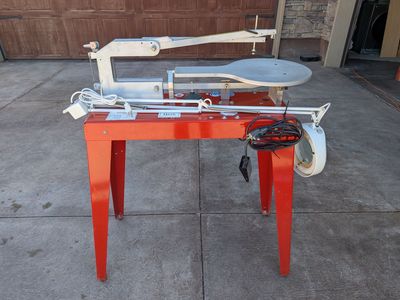 RBI HAWK Model 226 VS, Precision Scroll Saw w/Stand, Foot Pedal, light/magnifying glass, and Blades