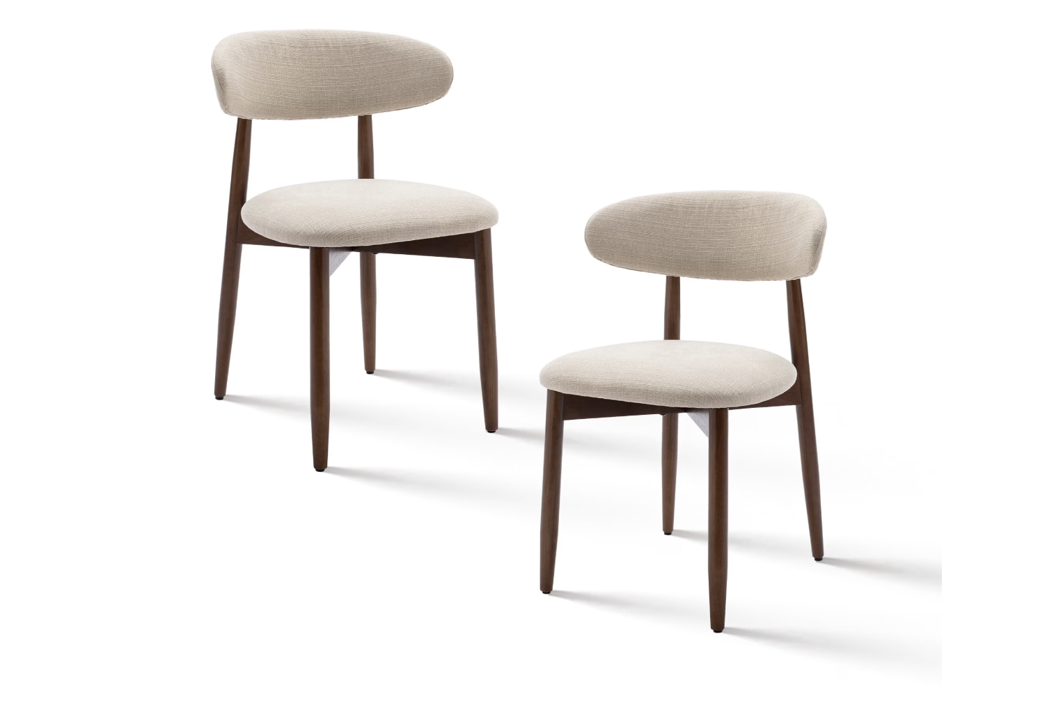 NEW SET OF 4, Upholstered Dining Chairs —Wooden Side Chairs with Foot Pegs f