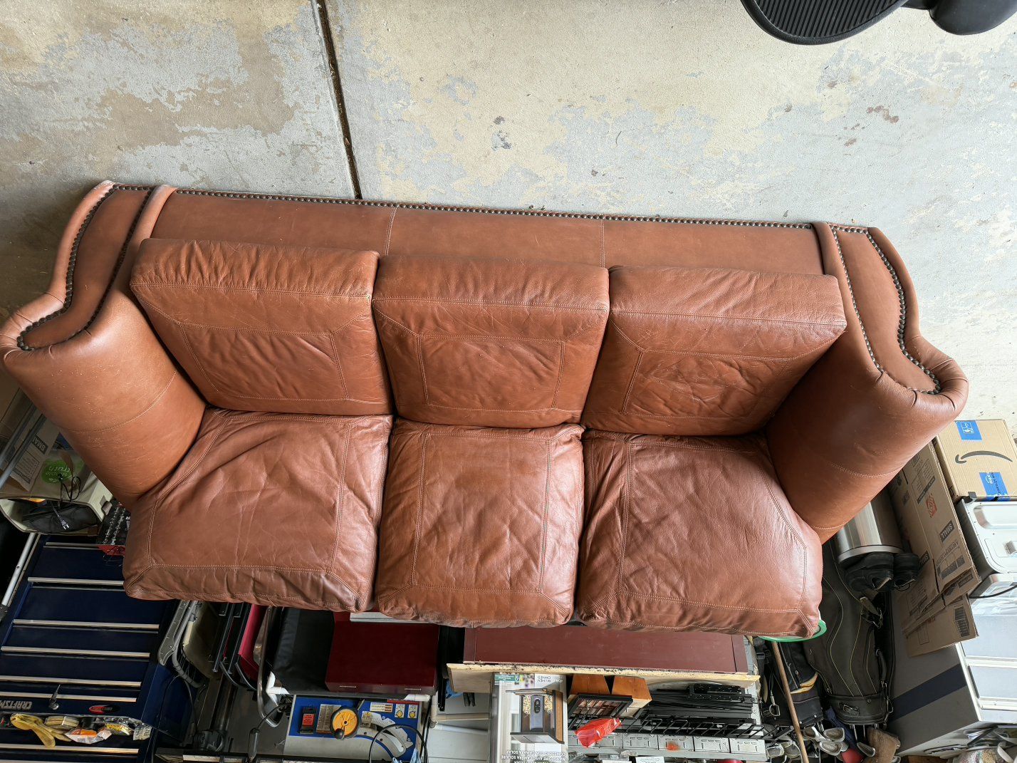 brown leather couch