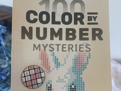 PixelColorist 100 Color By Number Mysteries Coloring Book - White Backgrounds, Squares, Dots, Diamonds