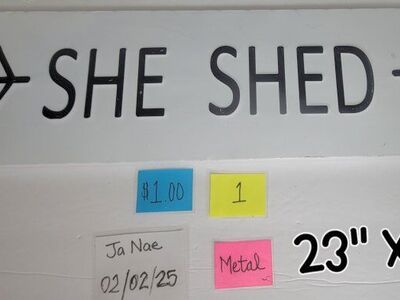 She shed metal sign