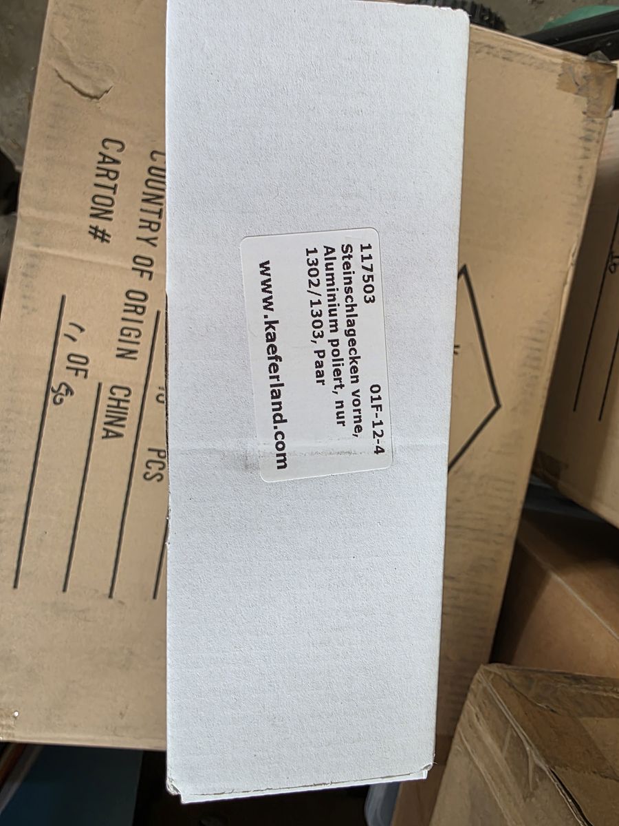 VW STONE GUARDS, FRONT FENDERS *GERMAN* ALUMINUM, LEFT & RIGHT, ALL BUGS 1950-79