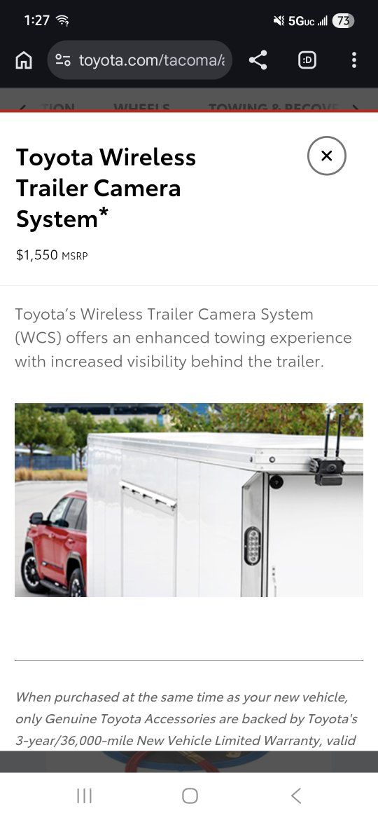 Toyota wireless camera