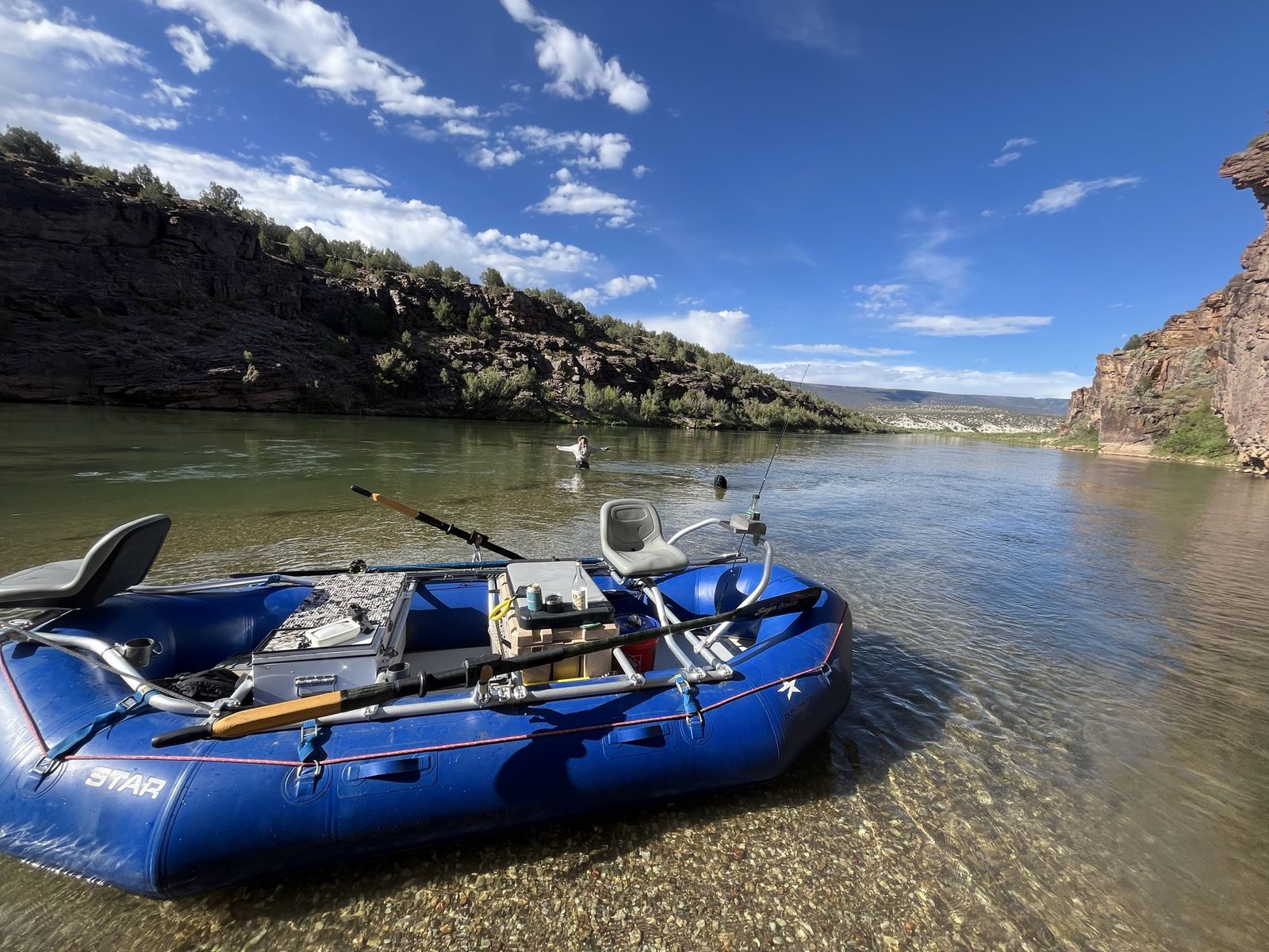 Fishing raft and trailer