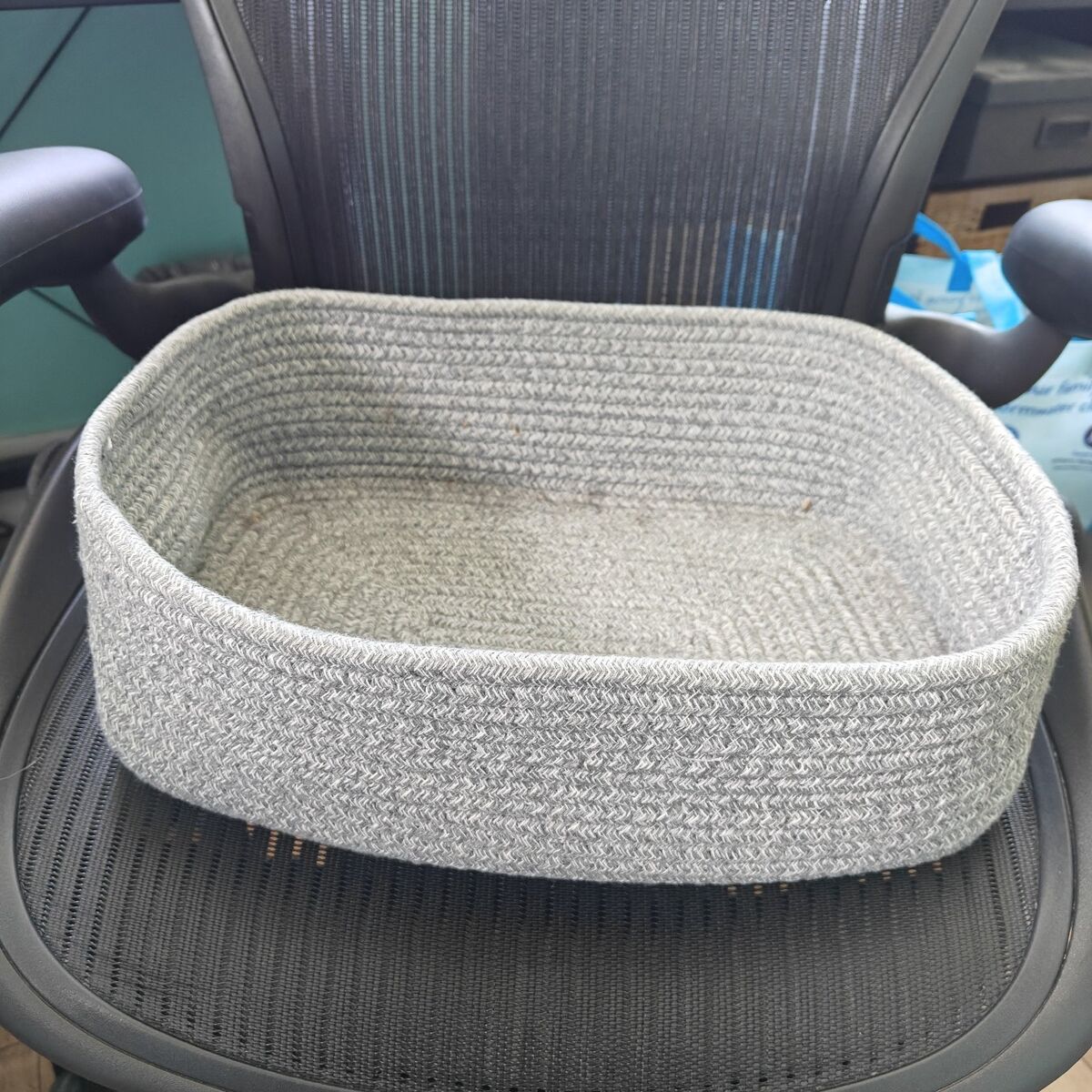 Gray Woven Basket (12" x  14" x 6")