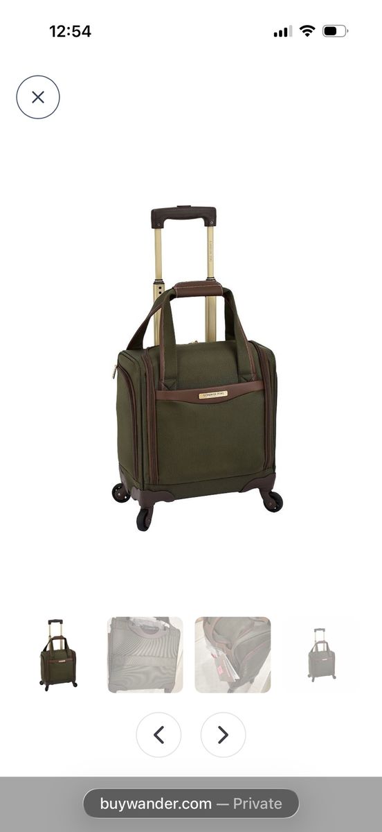 London Fog Oakwood 15-in. 4-Wheel Under Seat Bag, Olive Green. BRAND NEW!!